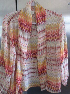 chico's modern colorful sheer lightweight cardigan jacket 2